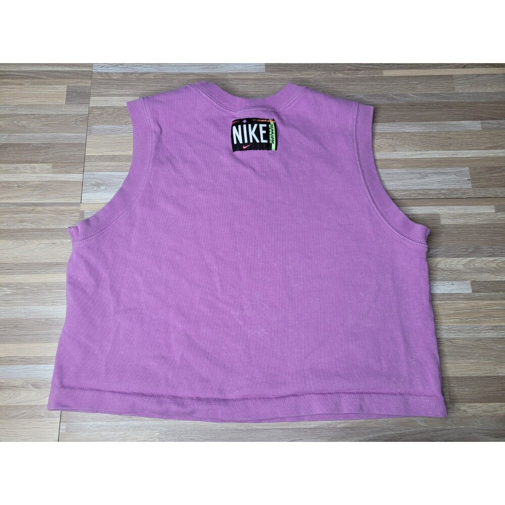 Nike Women’s Cropped Muscle Tank Top Size Small Purple Just Do It Patch DQ3344-5